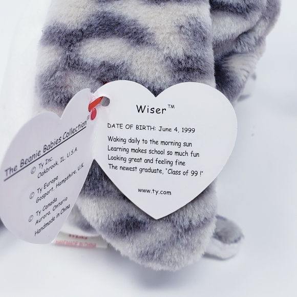 1999 - Vintage Ty Beanie Babies Collection "Wiser" Owl - Picture 3 of 7